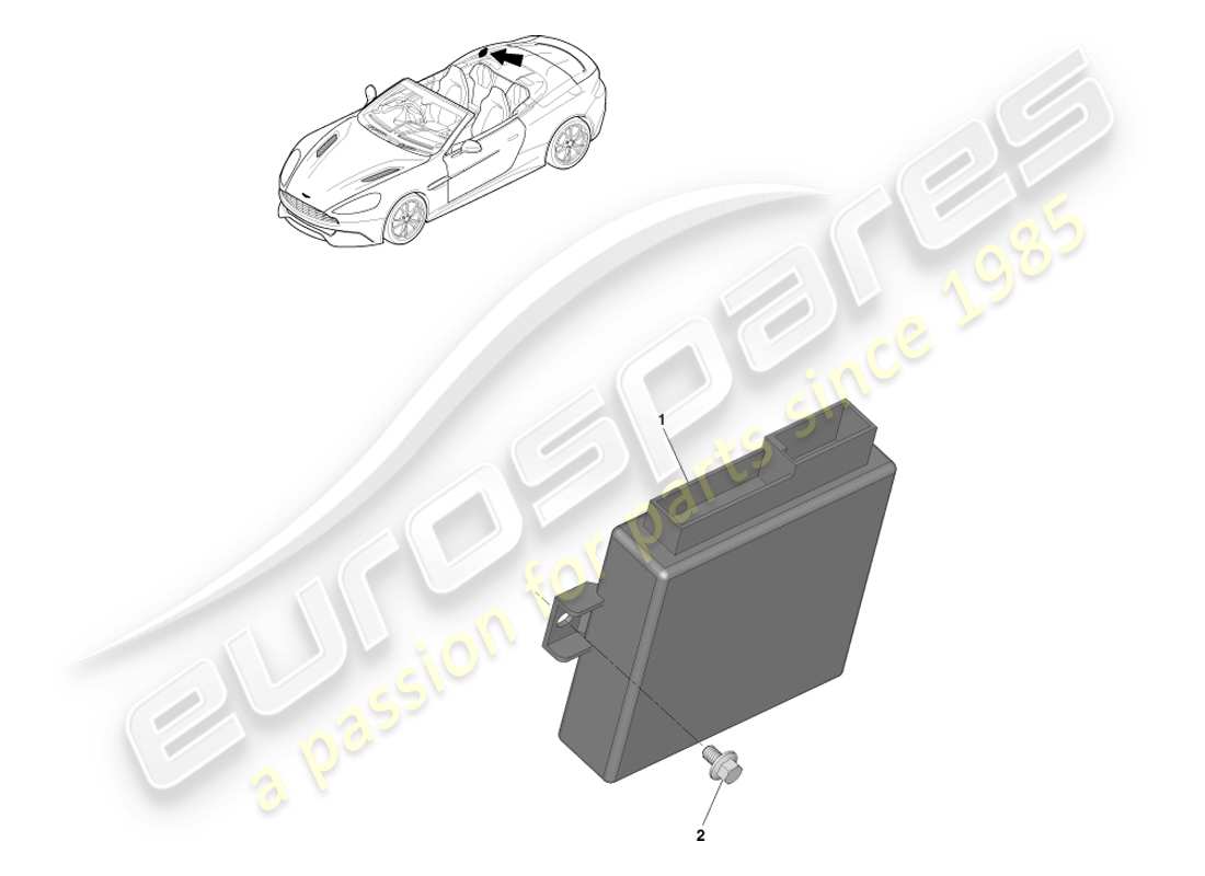 aston martin vanquish (2014) modulo di controllo del tetto diagramma delle parti