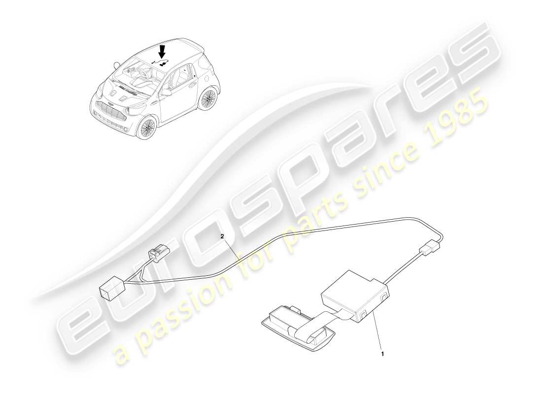 aston martin cygnet (2012) apriporta del garage diagramma delle parti