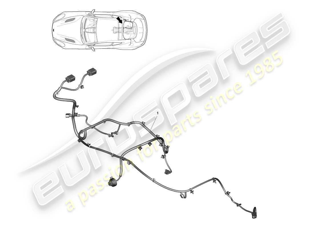 aston martin vanquish (2013) cablaggio di trasmissione diagramma delle parti