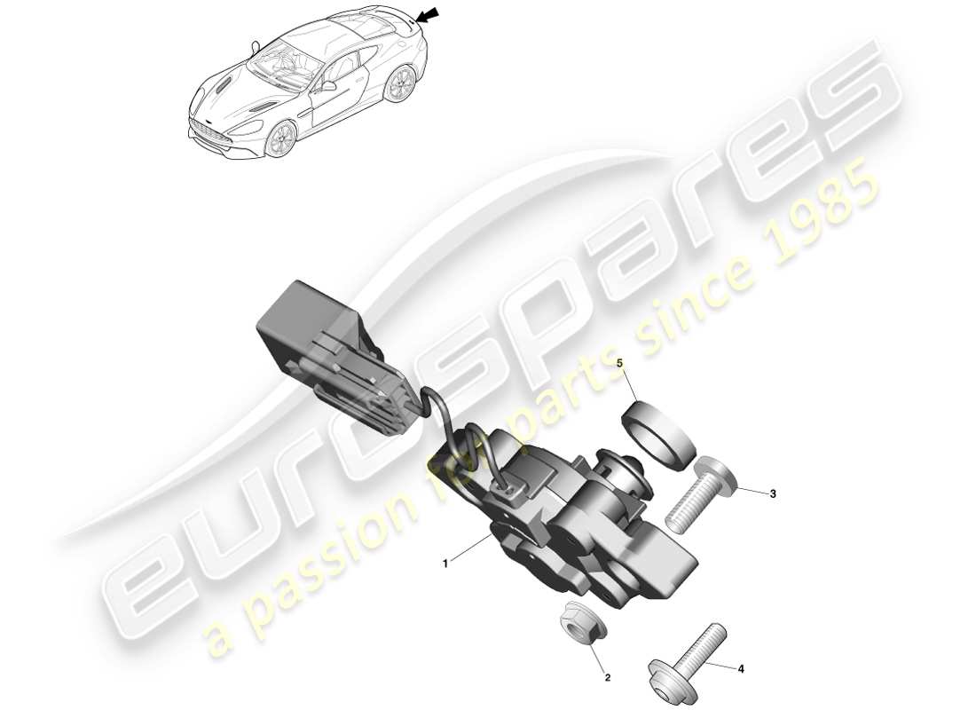 aston martin vanquish (2014) diagramma delle parti dell'interruttore decklid esterno
