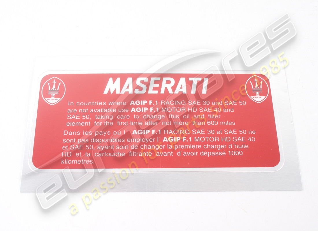 nuovo maserati adesivo olio agip. numero parte mst002 (1)