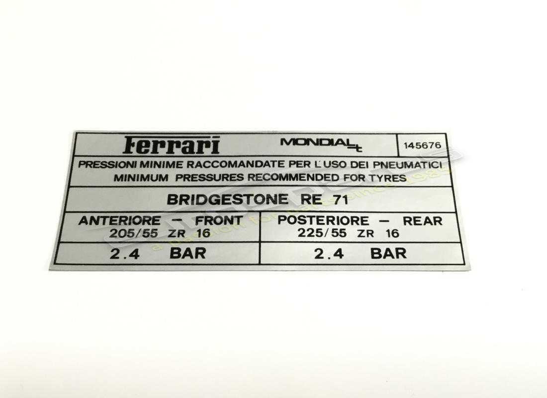 nuovo ferrari adesivo per gonfiaggio pneumatici bridgestone. numero parte 145676 (1)