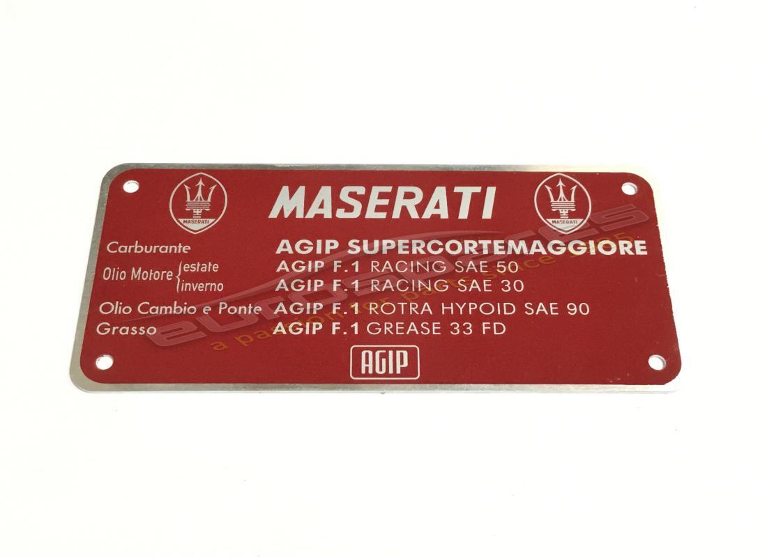 nuova maseratitarga agip supercortemaggiore. numero parte mpl001 (1)