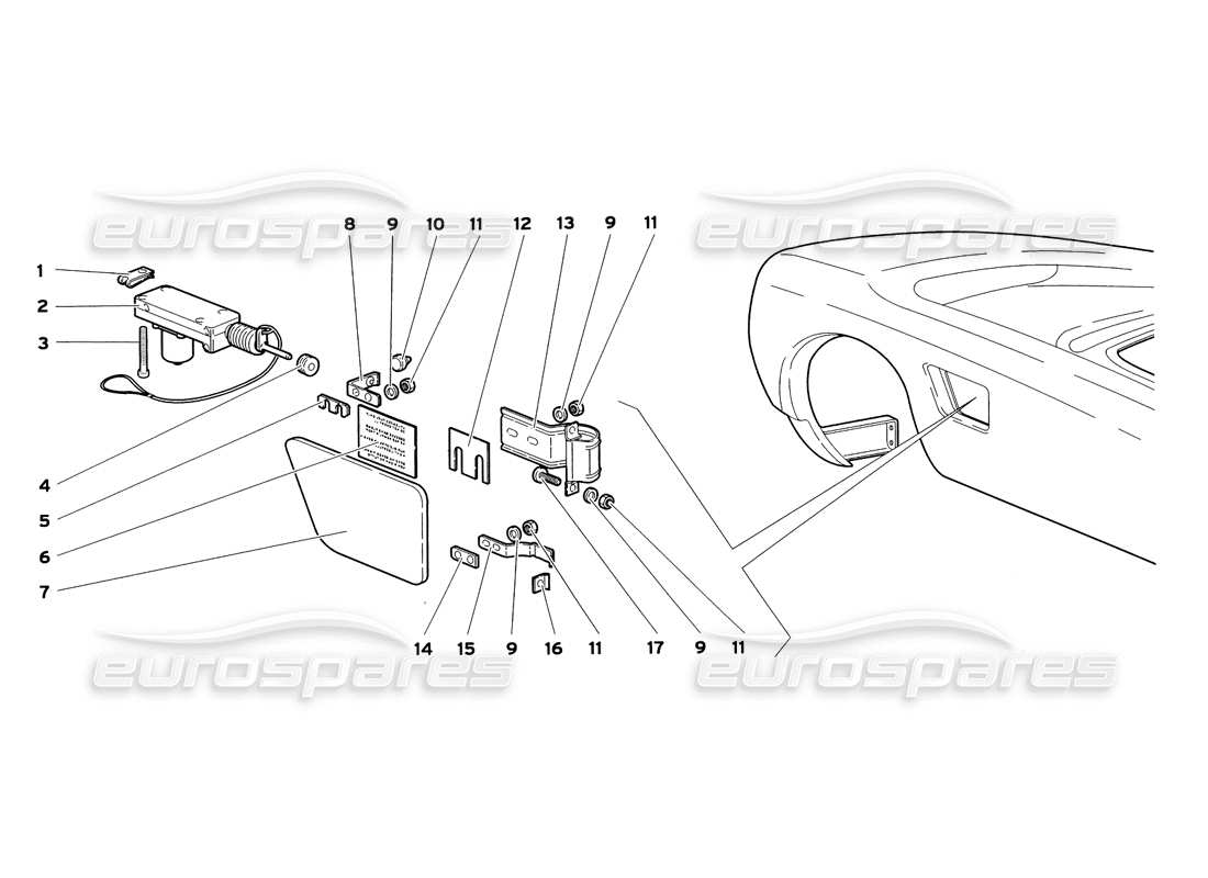 lamborghini diablo sv (1999) tappo carburante (valido per stati uniti e canada - luglio 1999) diagramma delle parti