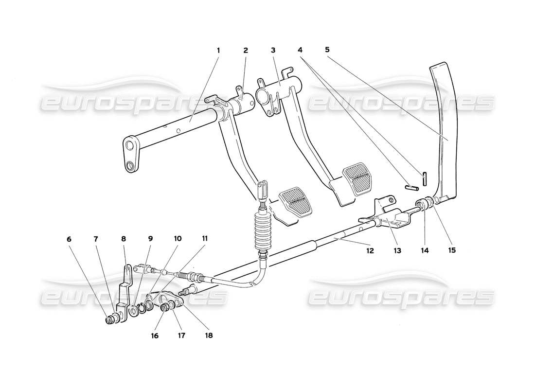 lamborghini diablo sv (1999) pedali (valido per gb e australia - luglio 1999) diagramma delle parti