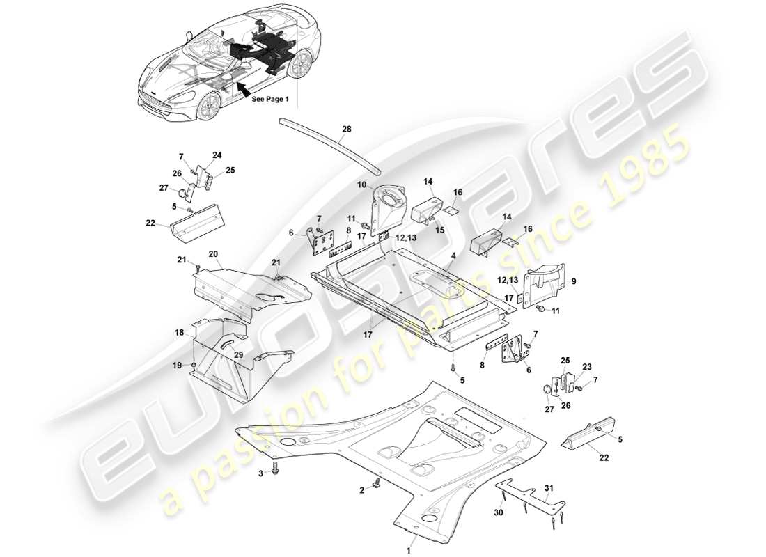 aston martin vanquish (2013) parti ausiliarie, coupé, pagina 2 diagramma delle parti