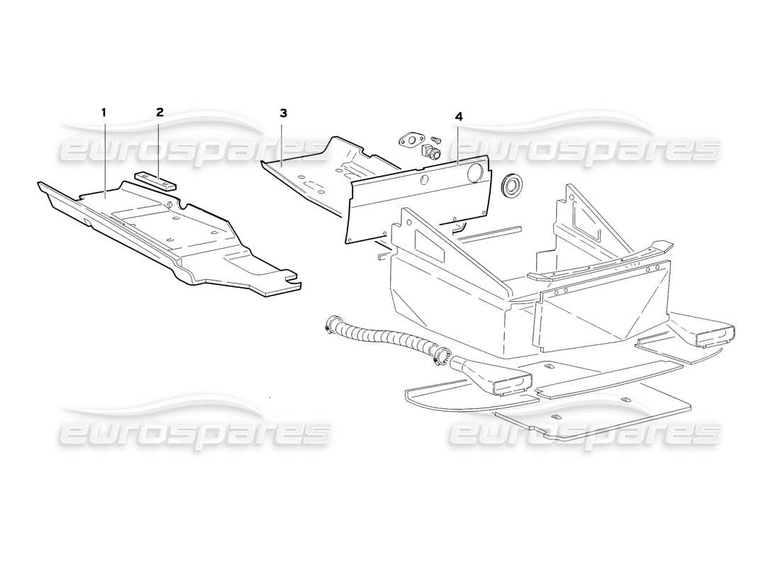 lamborghini diablo sv (1999) pannelli del pavimento con telaio (valido per gb e australia - luglio 1999) diagramma delle parti