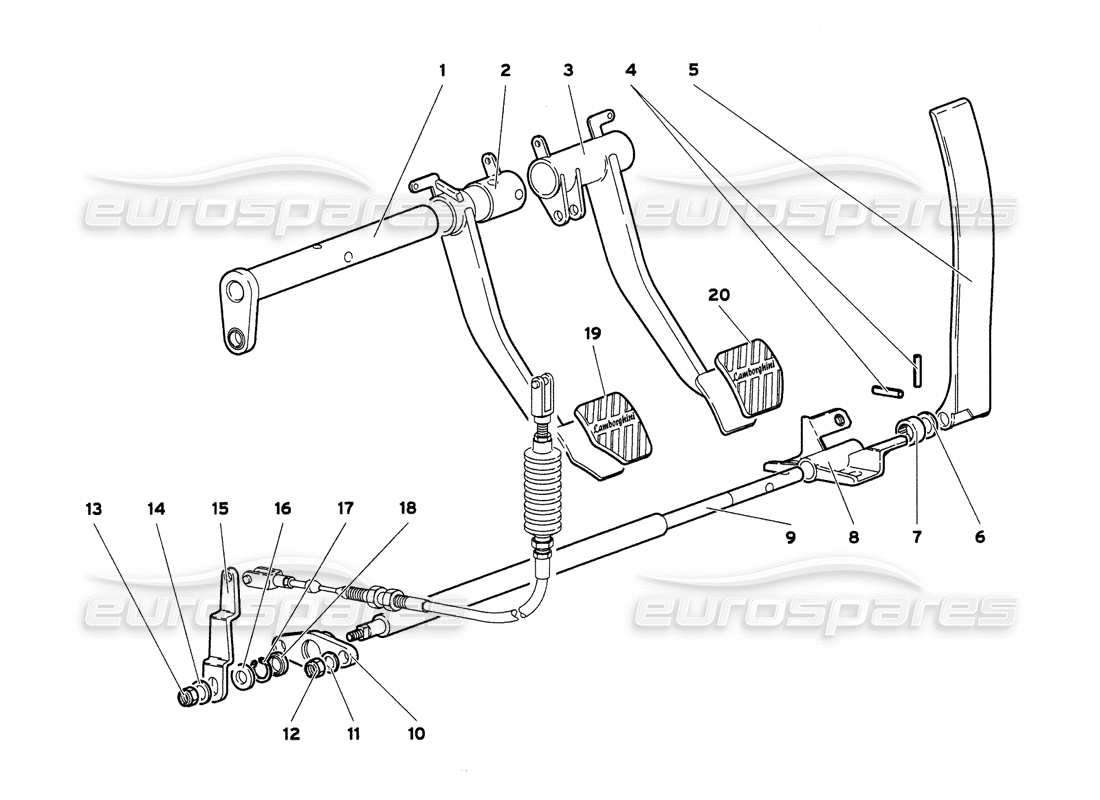 lamborghini diablo 6.0 (2001) pedali (valido per gb e australia - marzo 2001) diagramma delle parti