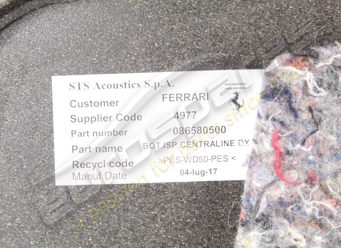 NUOVO FERRARI BOTOLA DI SERVIZIO DX NERA. NUMERO PARTE 69761990 (4) nuovo ferrari botola di servizio dx nera. numero parte 69761990 (4)