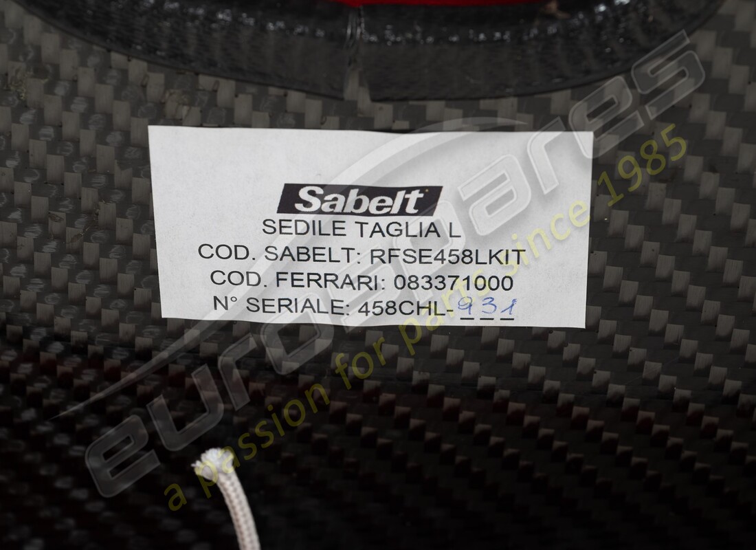 nuovo ferrari sedile racing dx completo di. numero parte 83371000 (6)