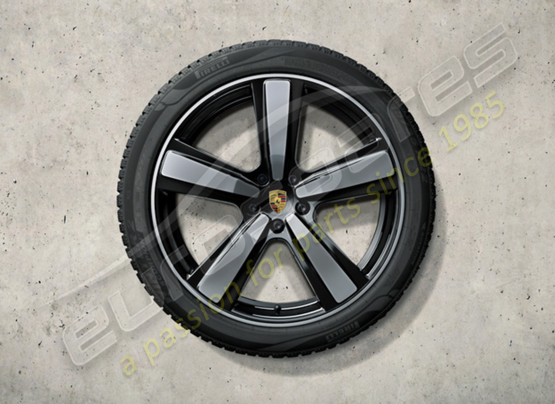 nuovo set di ruote e pneumatici invernali sportivi dal design esclusivo da porsche 22 pollici - verniciato in nero (lucido). numero parte 9y0044603r (1)