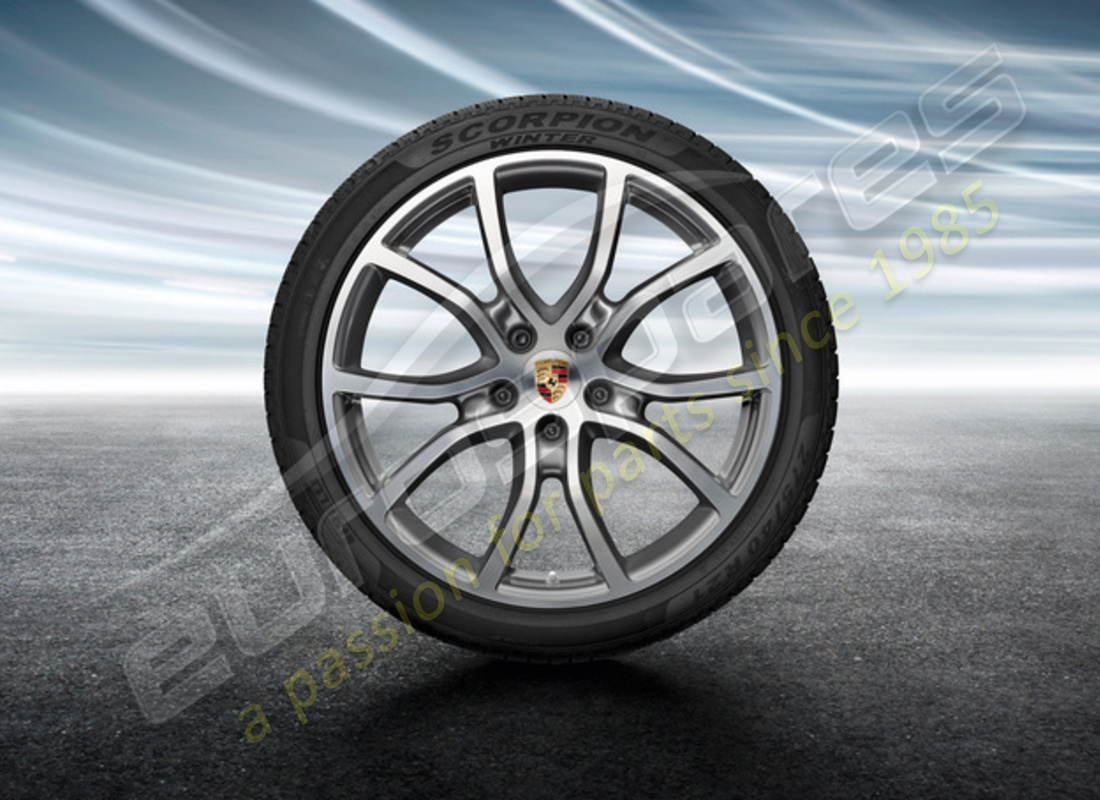 nuovo porsche 21 pollici set ruote e pneumatici invernali design esclusivo. numero parte 9y0044615j (1)