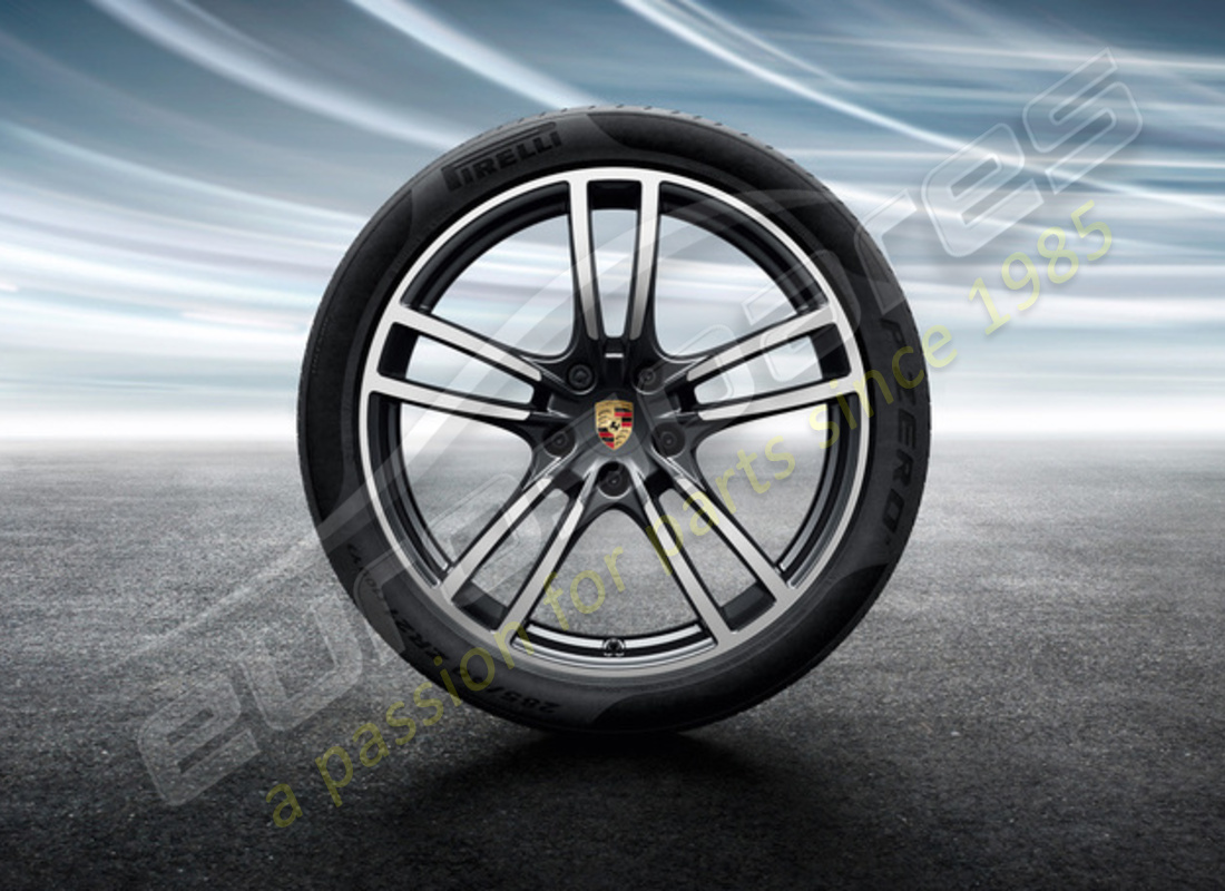 nuovo set di ruote e pneumatici estivi cayenne turbo da porsche 21 pollici. numero parte 9y0044640f (1)