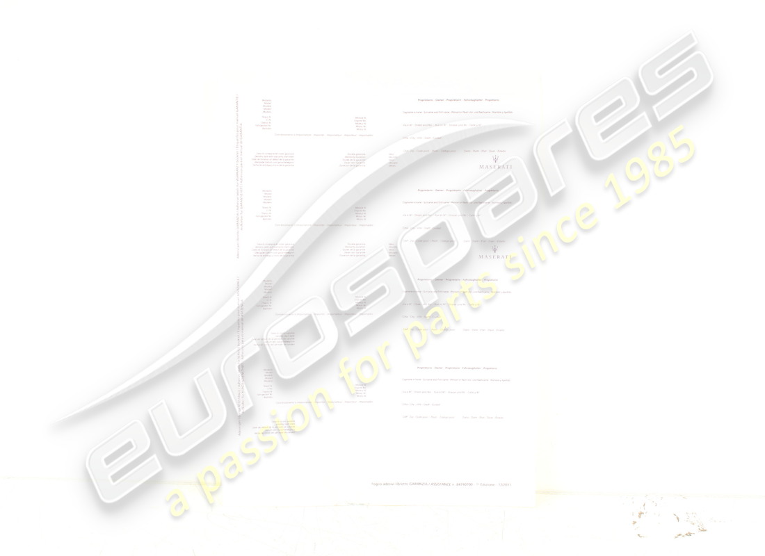 nuove maserati etichette adesive per garanzia. numero parte 84740700 (1)