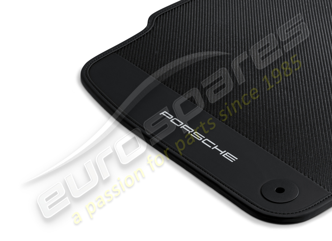 nuovo porsche carbonio tappetini con bordo in pelle. numero parte 9y0044844 (2)