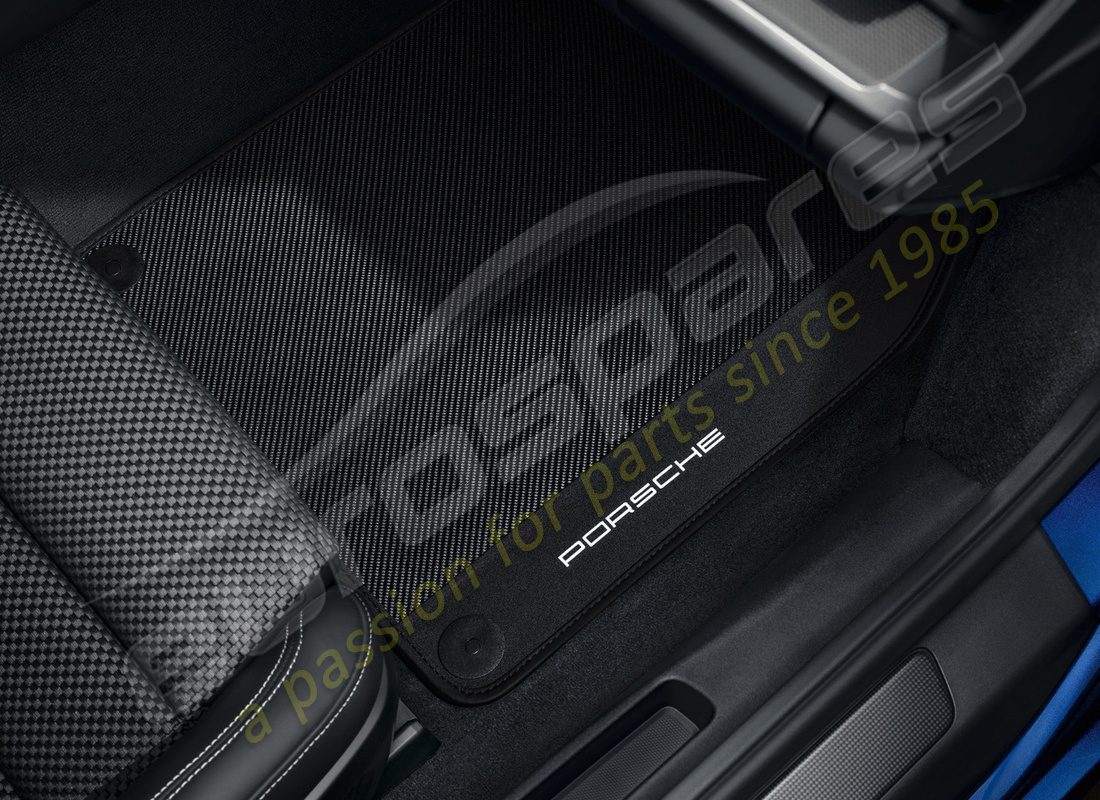 nuovo porsche carbonio tappetini con bordo in pelle. numero parte 992044814a (1)