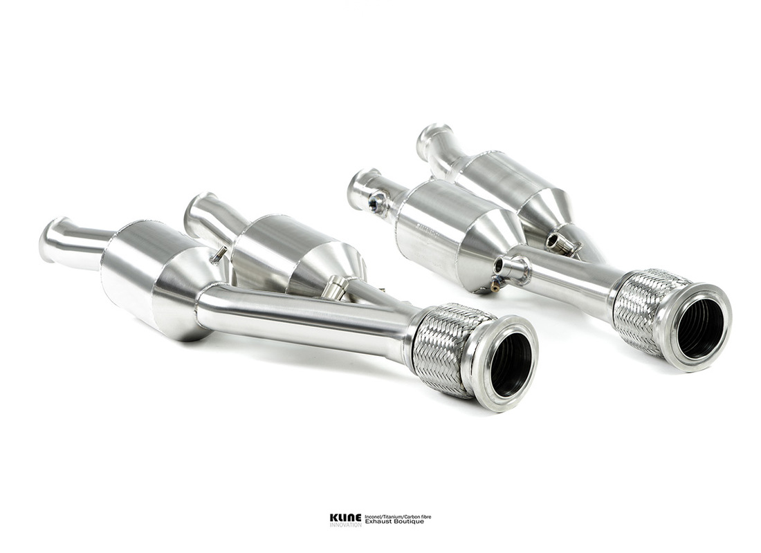 nuovo kline innovation lamborghini aventador svj/ultimae 200cell set tubi cat - acciaio inossidabile. numero parte kllamavsvj200csss (1)