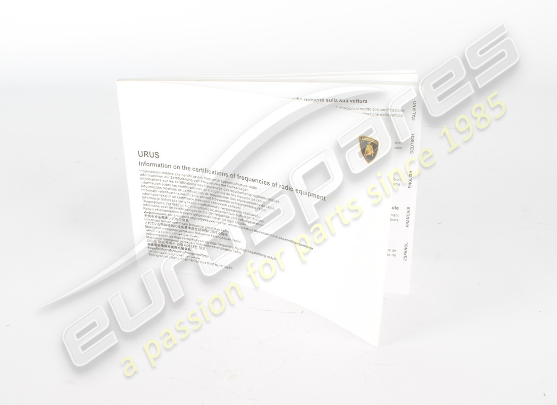 USATO Lamborghini VOLANTINO DEL KIT INFORMATIVO MY22 . NUMERO PARTE 4ML012788JF (1)
