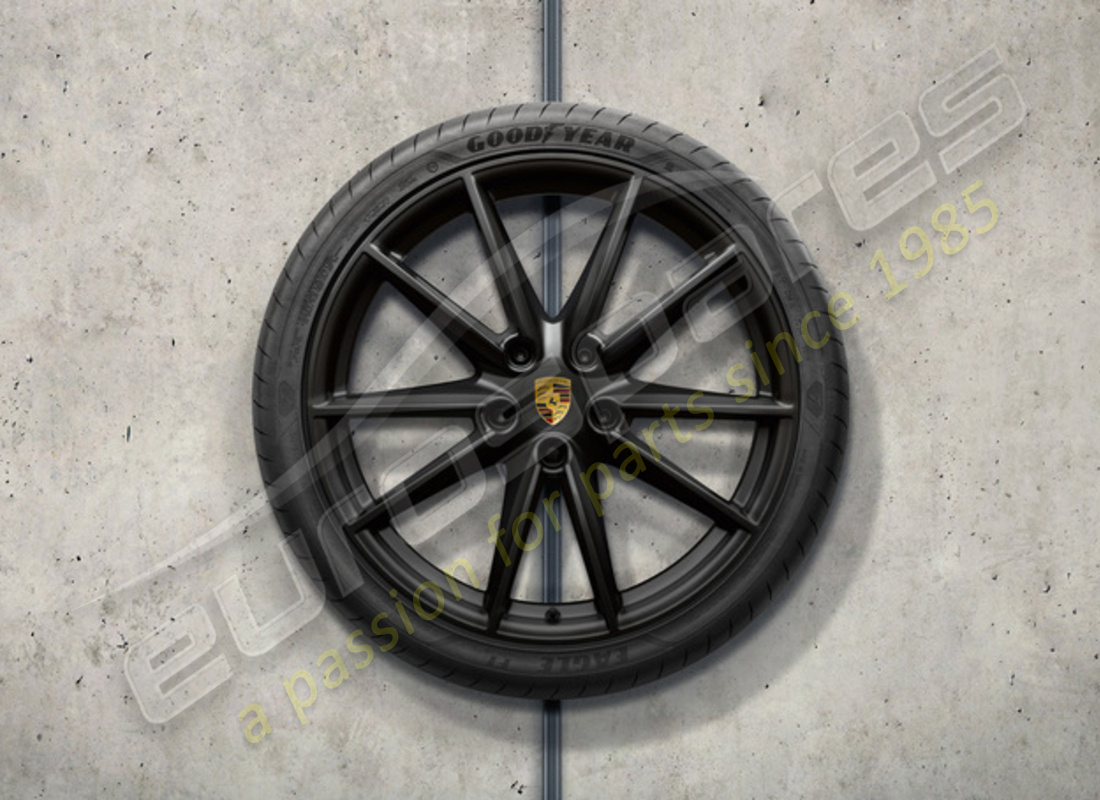 nuovo porsche 20-/21-inch set di ruote e pneumatici estivi carrera verniciato in nero (satinato-lucido). numero parte 992044660c (1)