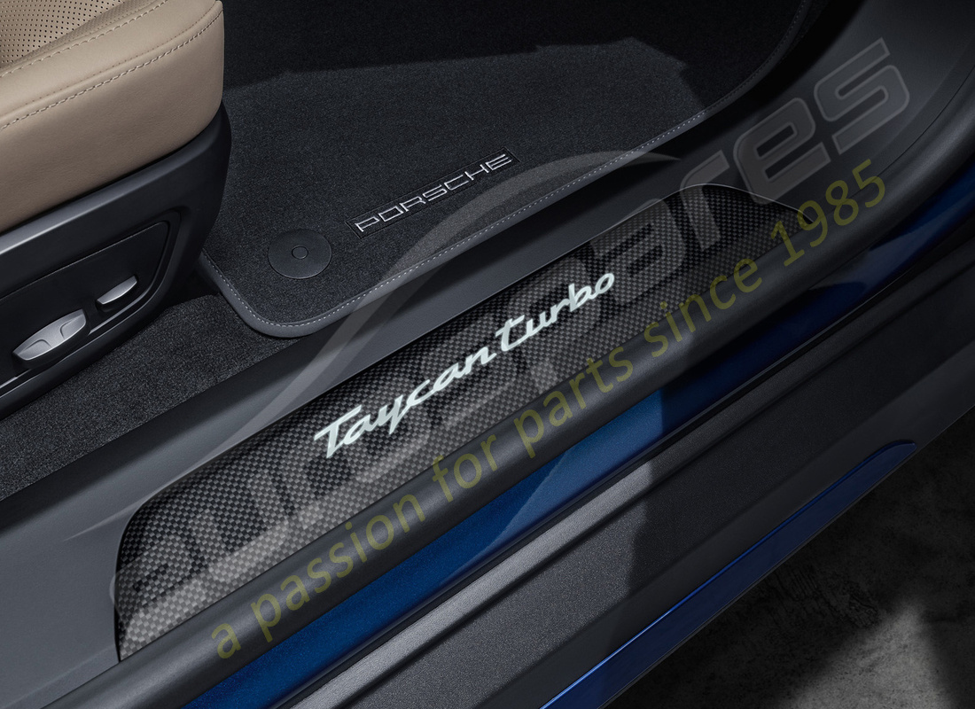 nuove porsche protezioni per sottoporta in carbonio opaco, illuminate. numero parte 9j1073800 (1)