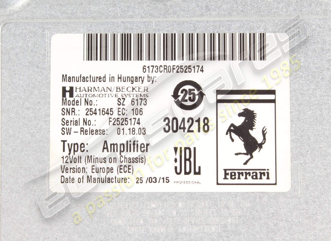 amplificatore ferrari 16-channel usato. numero parte 304218 (8)