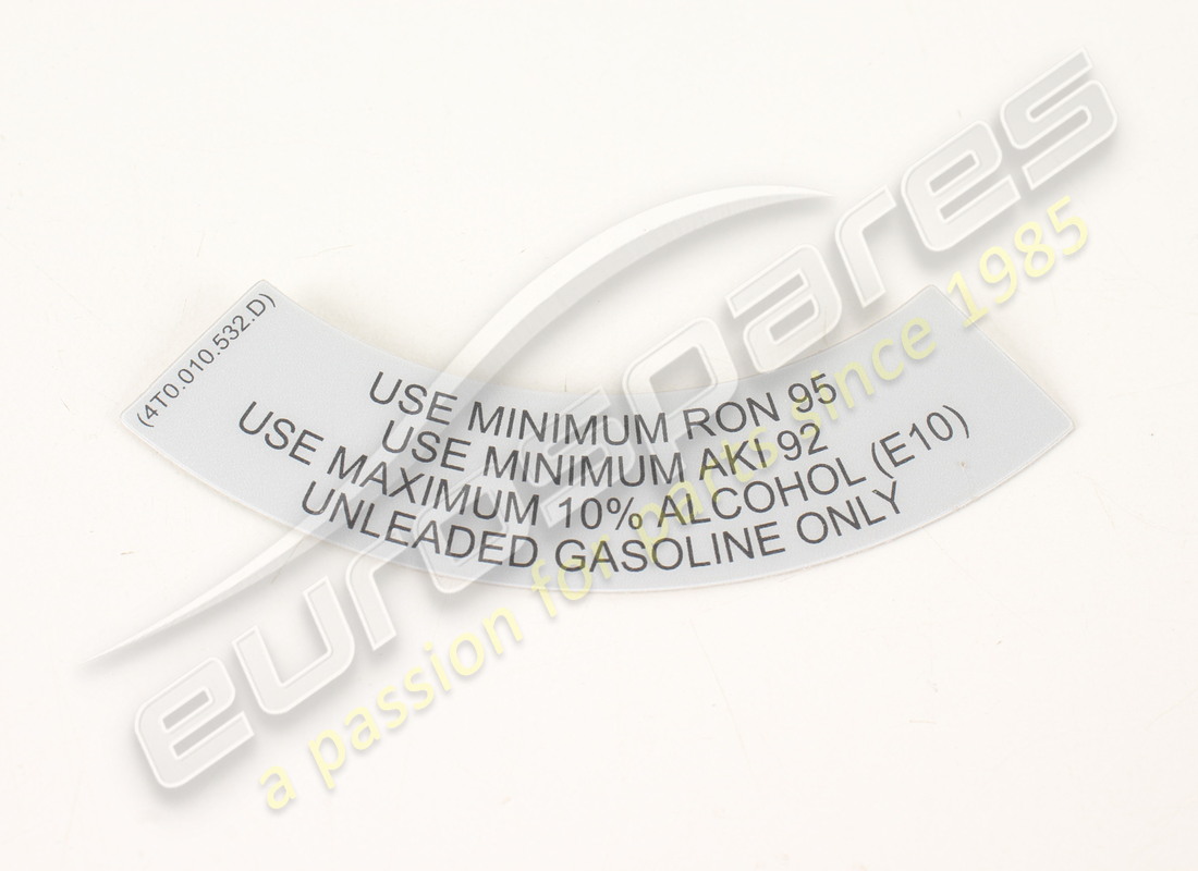 nuovo lamborghini tipo di carburante kraftstoffverbrauc. numero parte 4t0010532d (1)