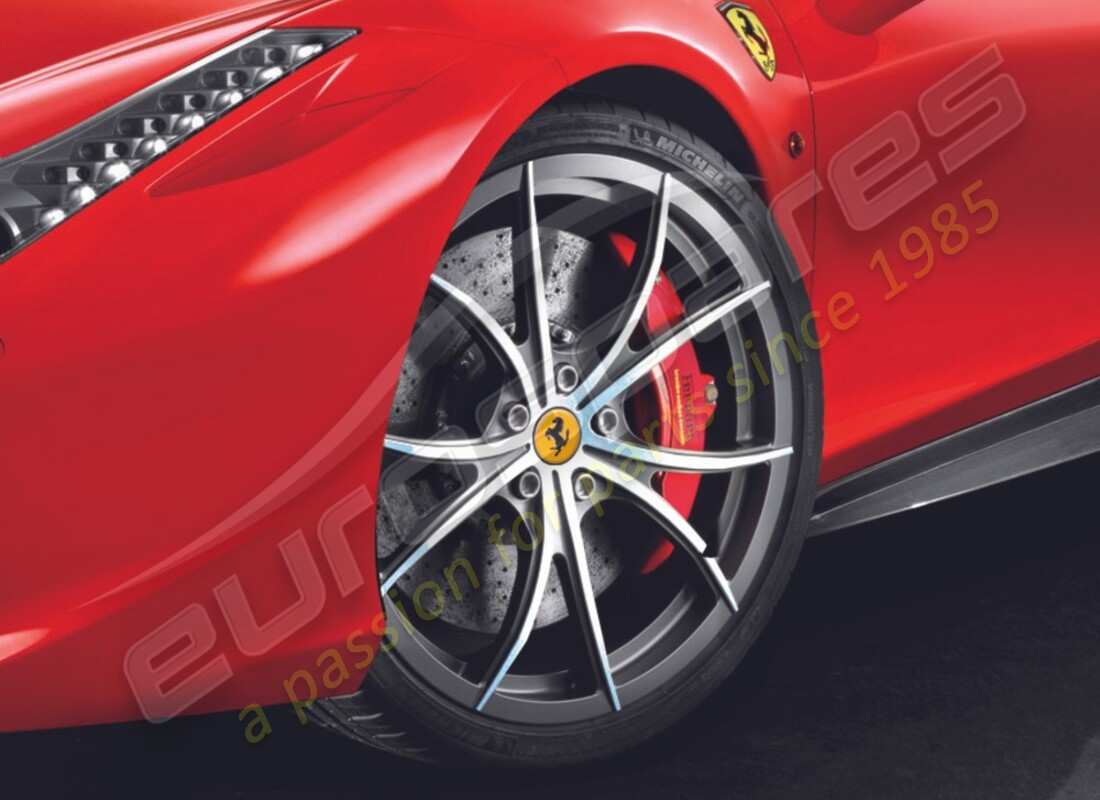 nuovo ferrari set di ruote (grigio corsa forgiato diamante lucidato) 20 pollici con perni. numero parte 70002004 (2)
