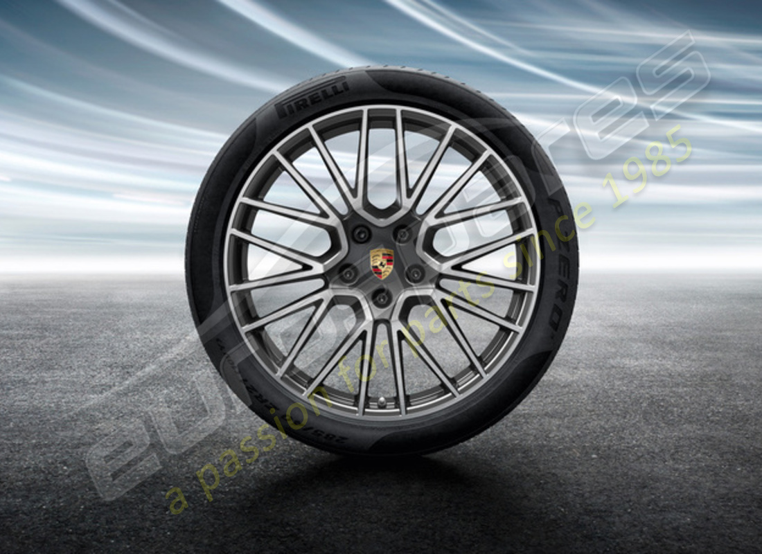 nuovo set di ruote e pneumatici estivi rs spyder design da porsche 21 pollici. numero parte 9y0044640h (1)