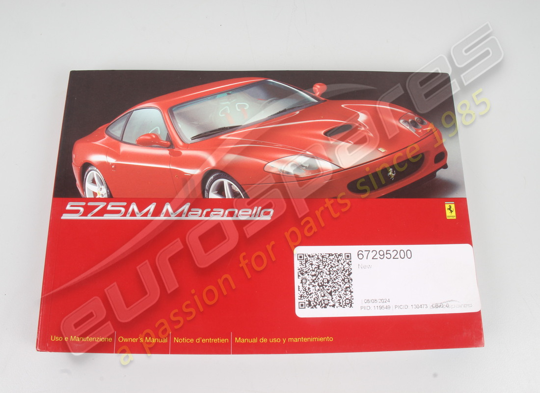 nuovo manuale del proprietario ferrari. numero parte 67295200 (1)