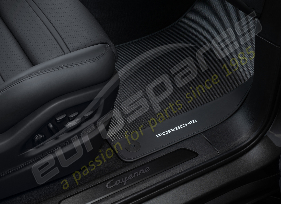 nuovo porsche carbonio tappetini con bordo in pelle. numero parte 9y0044844 (1)