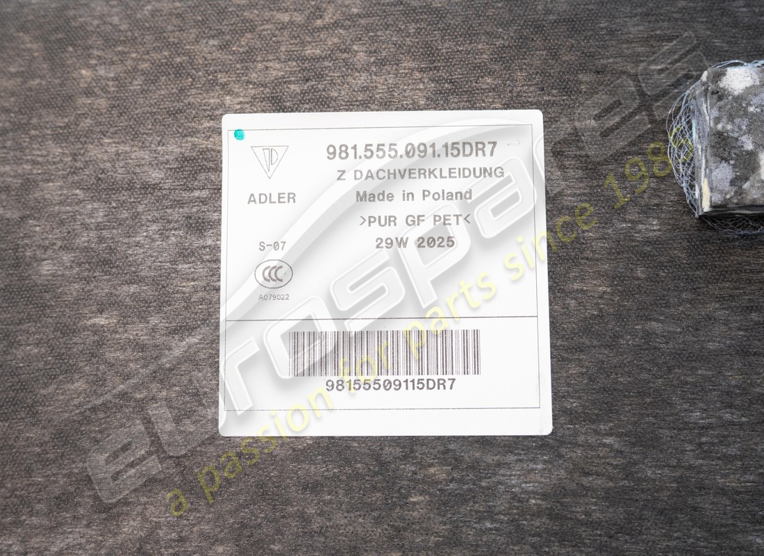 nuovo porsche pannello di rifinitura del tetto grigio agata. numero parte 98155509115dr7 (5)