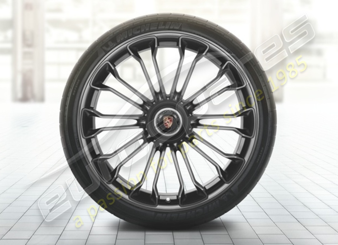nuovo set di ruote e pneumatici estivi da porsche 20/21 pollici - verniciati in platino (satinato-opaco). numero parte 91804460004 (1)