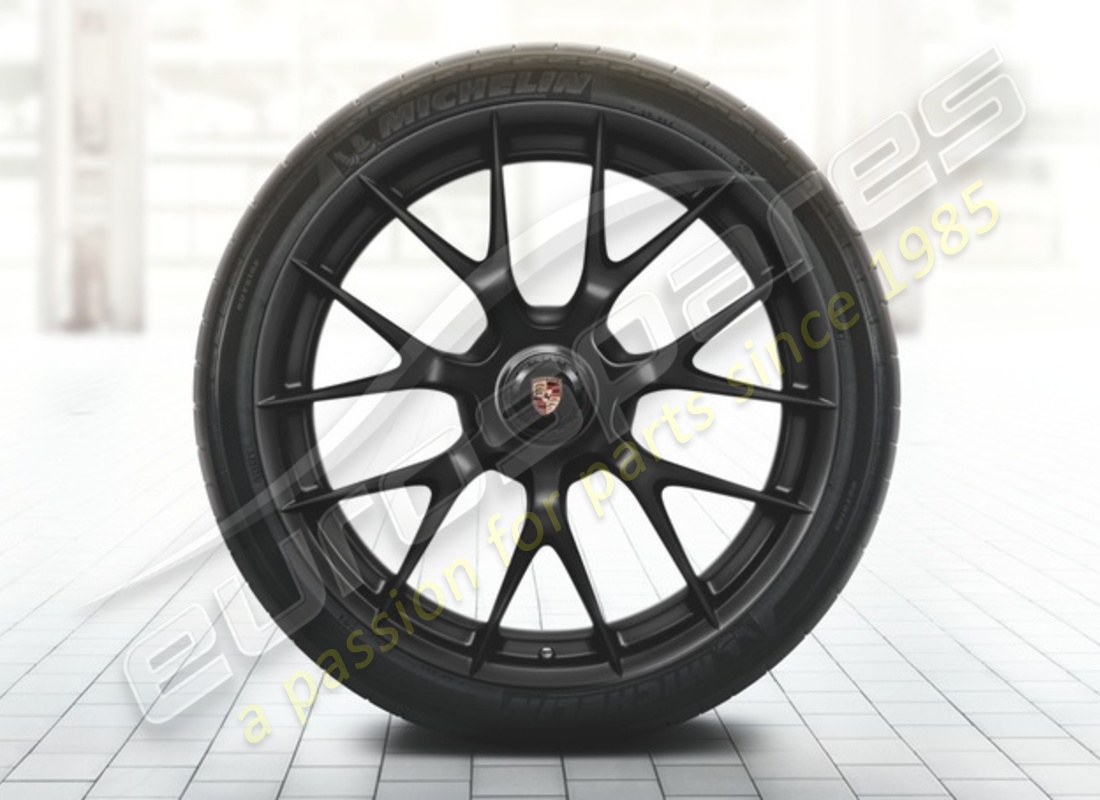nuovo set di ruote e pneumatici estivi in magnesio da porsche 20/21 pollici - verniciati in nero (satinato-lucido). numero parte 91804460008 (1)