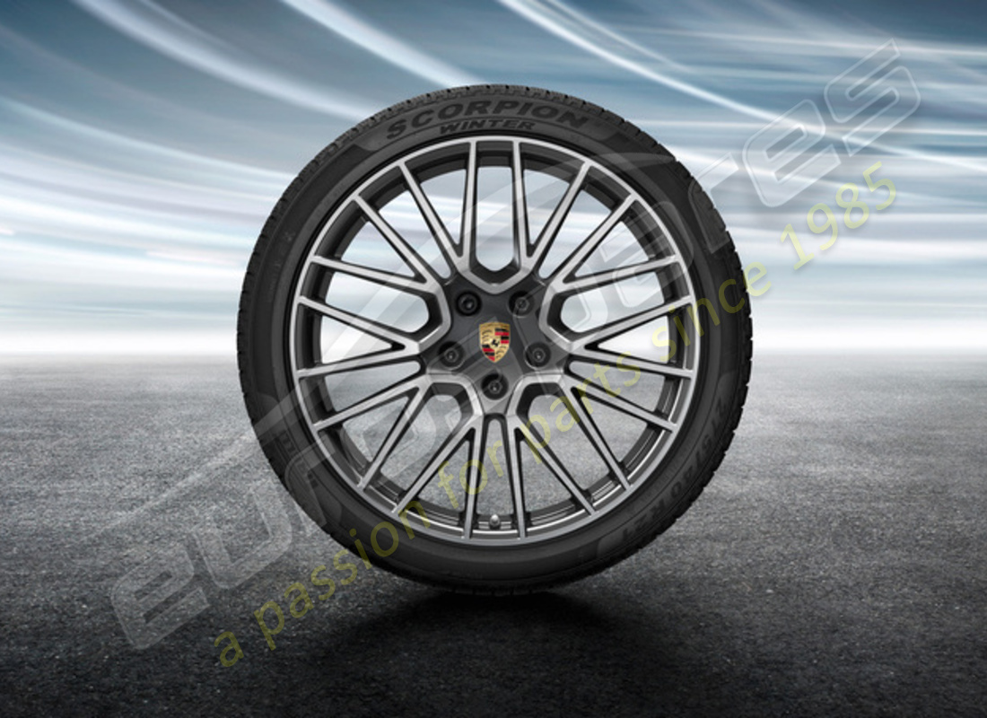 nuovo set di ruote e pneumatici invernali rs spyder design da porsche 21 pollici. numero parte 9y0044630h (1)
