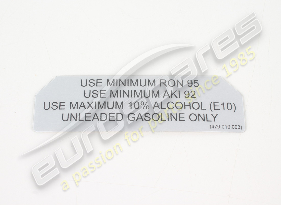 nuovo lamborghini tipo di carburante kraftstoffverbrauc. numero parte 470010003 (1)