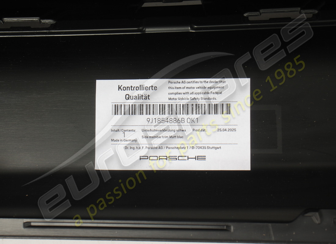nuovo porsche rifinitura side member nero opaco. numero parte 9j1854886bok1 (8)