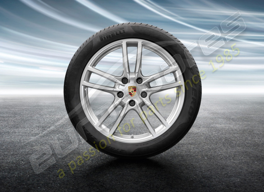 nuovo set di ruote e pneumatici estivi cayenne sport da porsche 20 pollici. numero parte 9y0044640c (1)