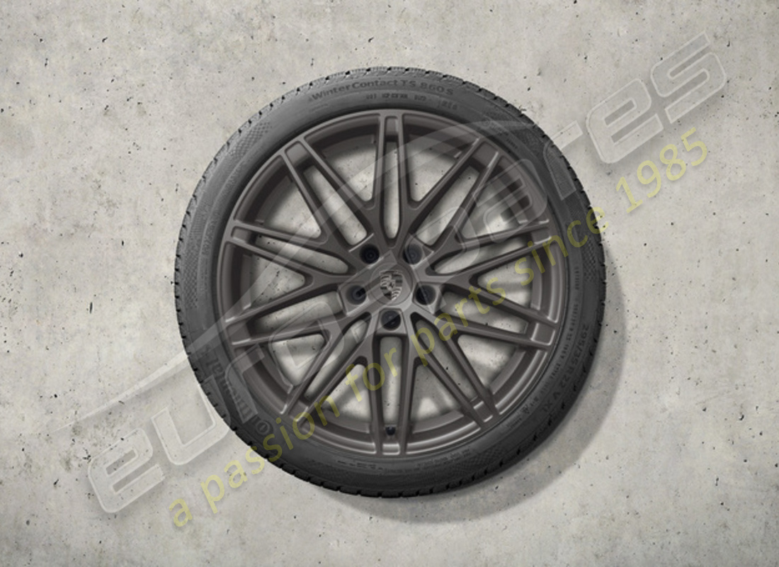 nuovo set di ruote e pneumatici invernali rs spyder design da porsche 22 pollici - verniciato in turbonite. numero parte 95c044600k (1)