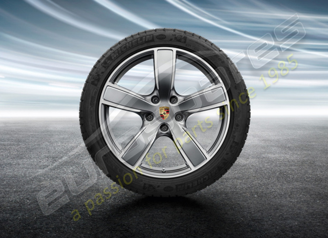 nuovo set di ruote e pneumatici invernali classici cayenne sport da porsche 20 pollici. numero parte 9y0044630d (1)
