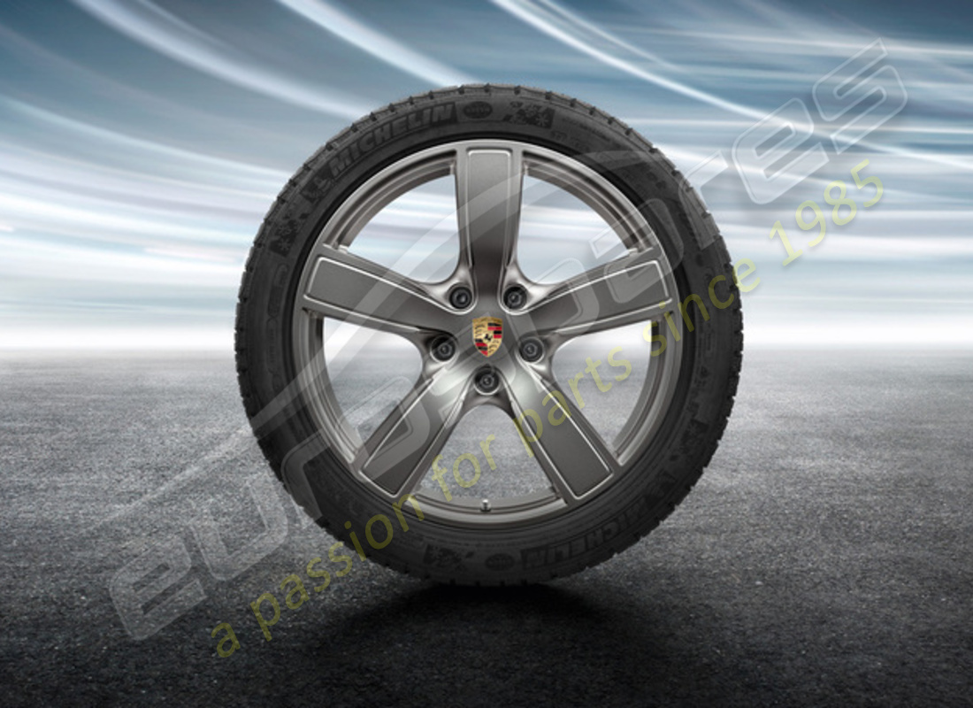 nuovo set di ruote e pneumatici invernali classici cayenne sport da porsche 20 pollici - comfort - verniciato in platino (satinato-lucido). numero parte 9y0044630e (1)