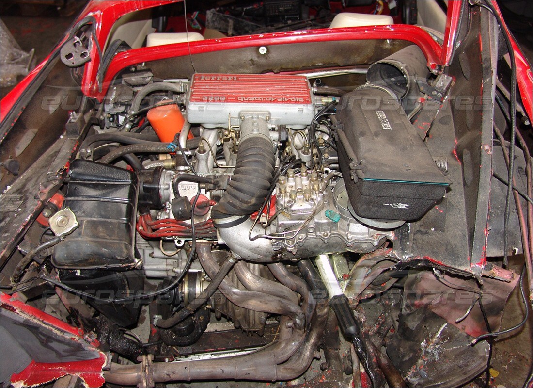 ferrari 328 (1985) con 25,374 miles, in preparazione per lo smantellamento di #7